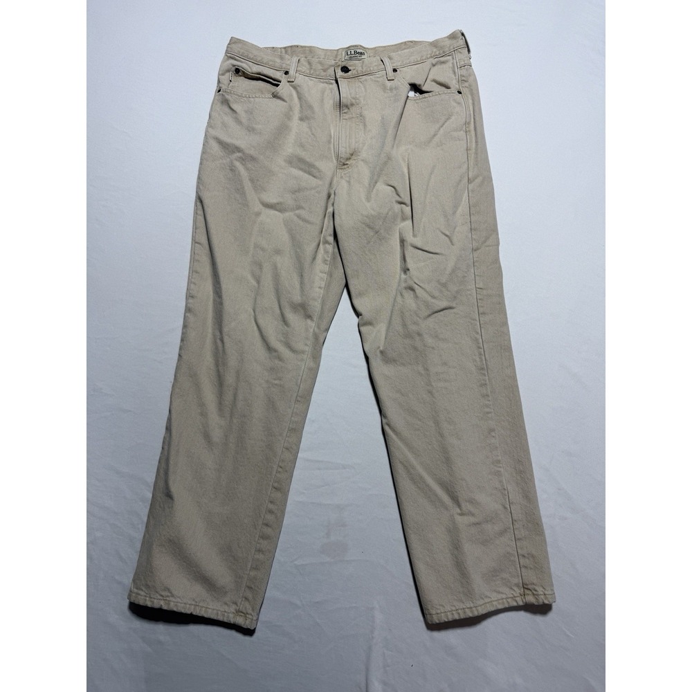 LL Bean Classic Fit Flannel Lined Khaki Pants Men's 38x29 Cotton Warm Chino